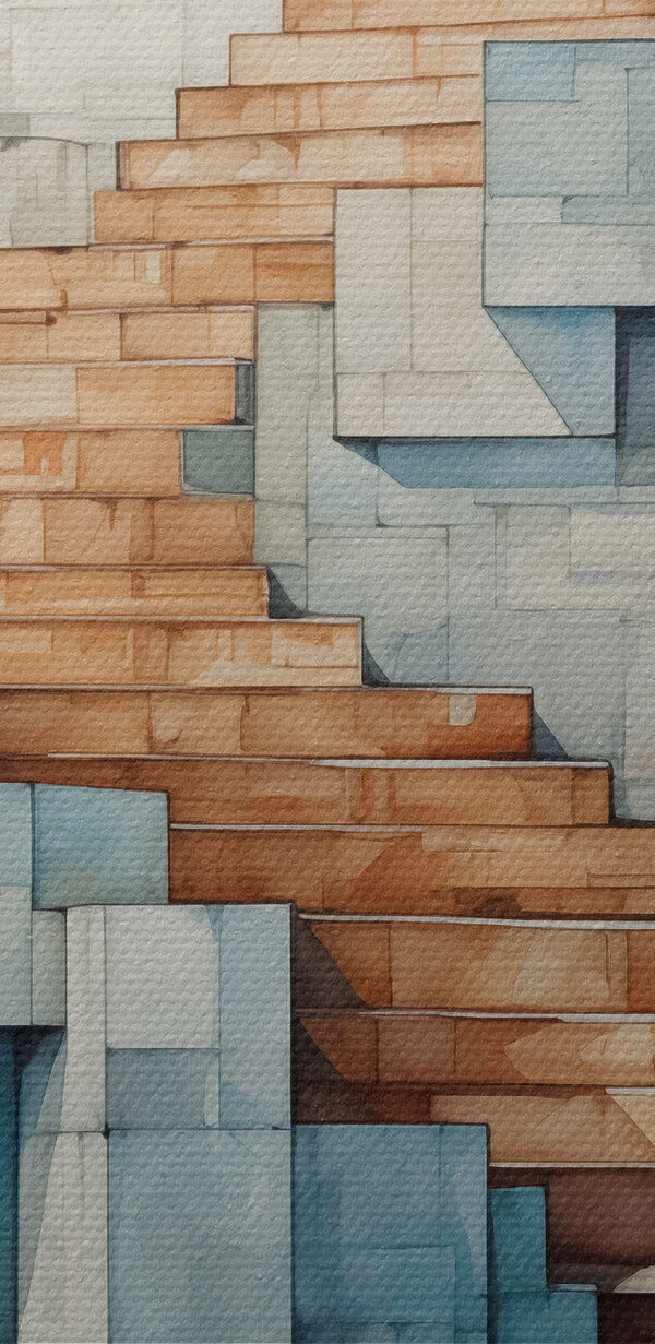 Watercolor of a staircase Watercolor of a staircase