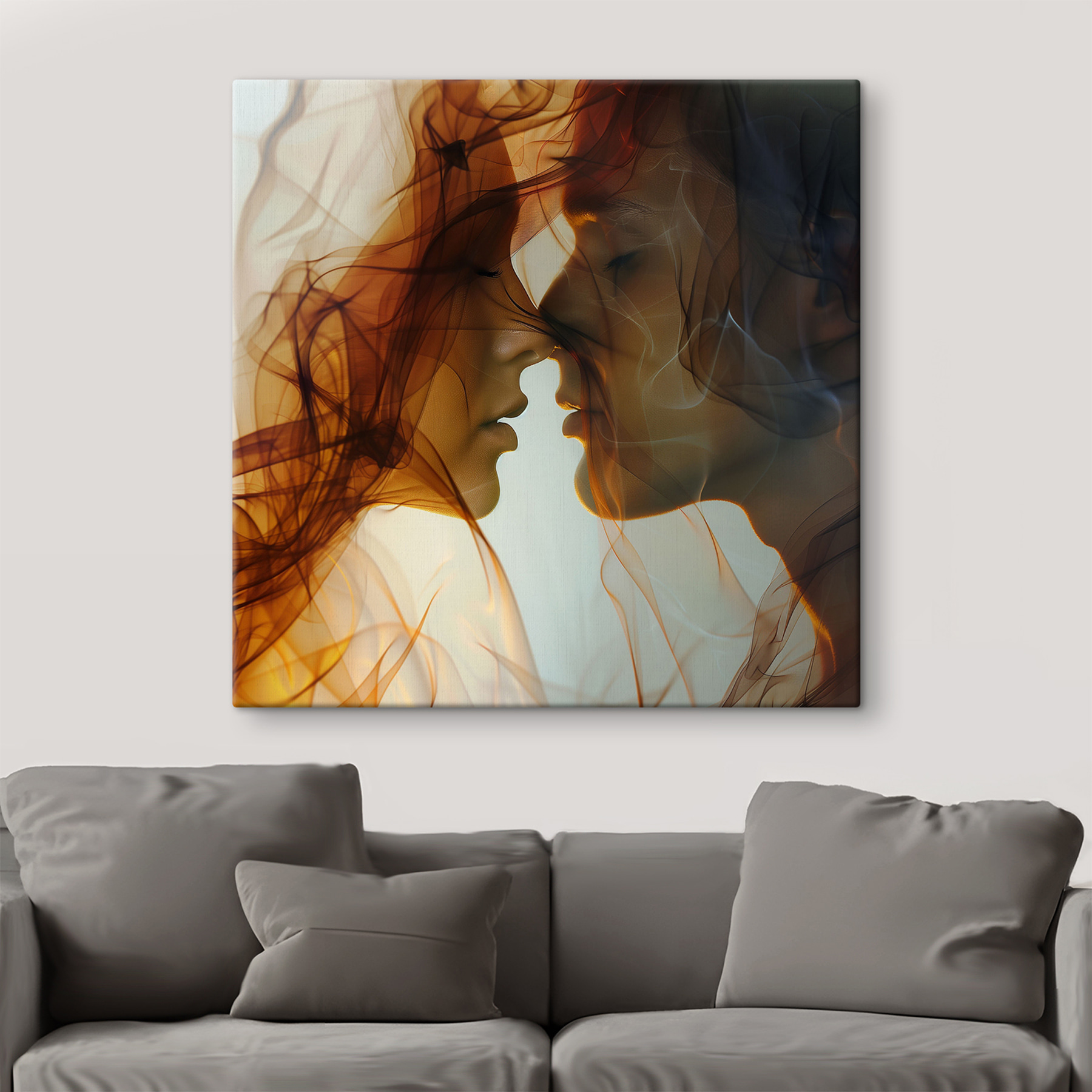 Man and woman with smoke