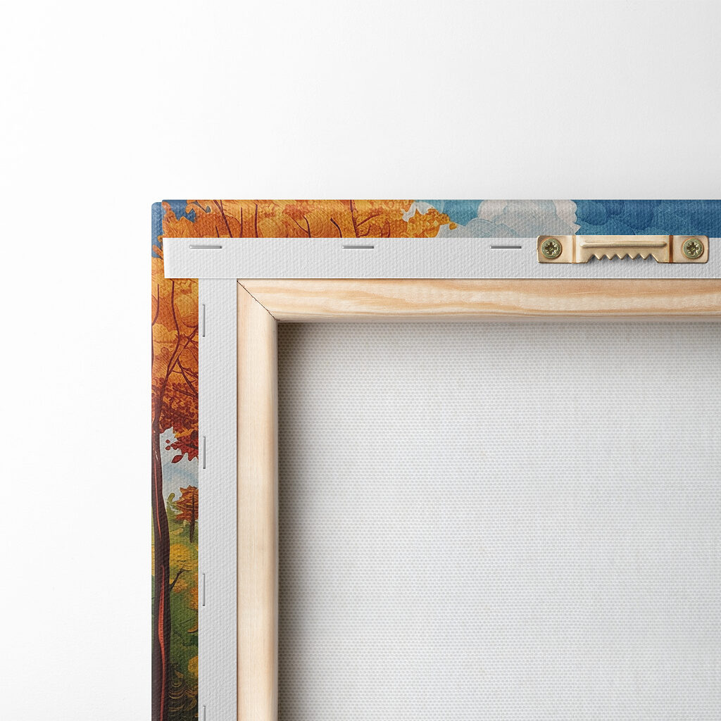 Painting of a river running through a forest Painting of a river running through a forest