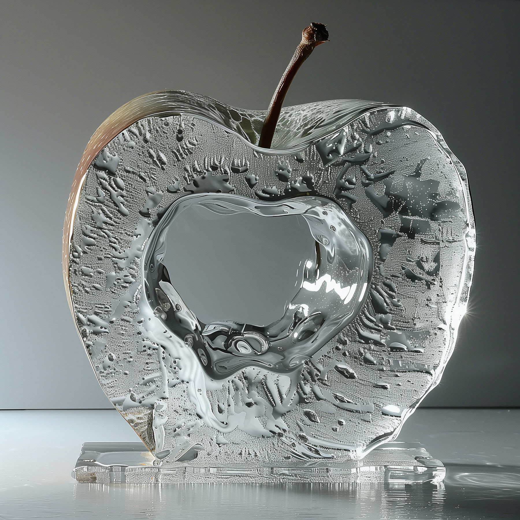 Glass apple with a stem Glass apple with a stem