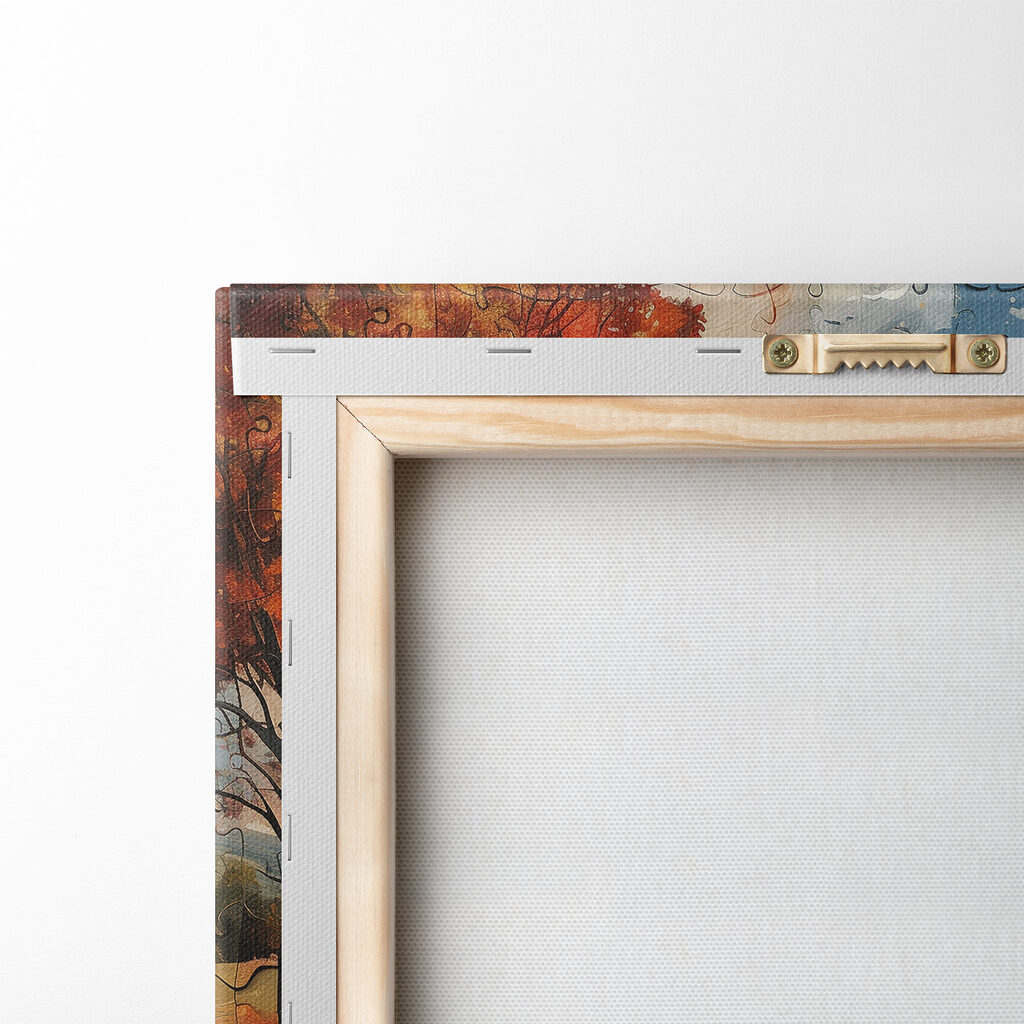 Puzzle of a river with trees and a moon Puzzle of a river with trees and a moon