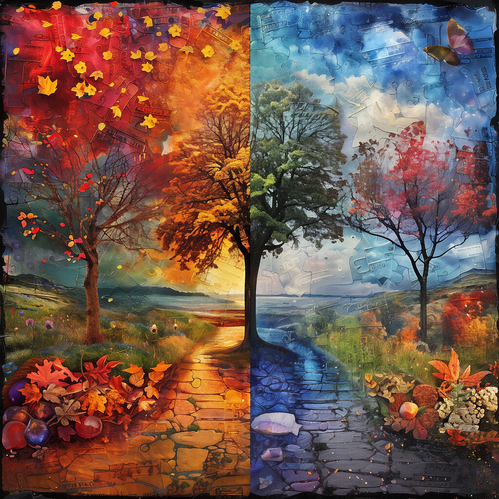 Painting of a tree and a path