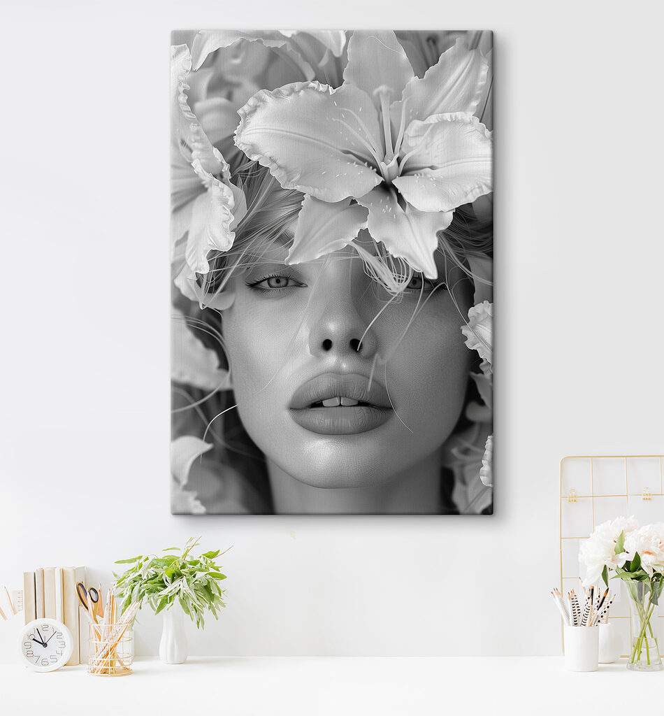 Woman with flowers on her head Woman with flowers on her head