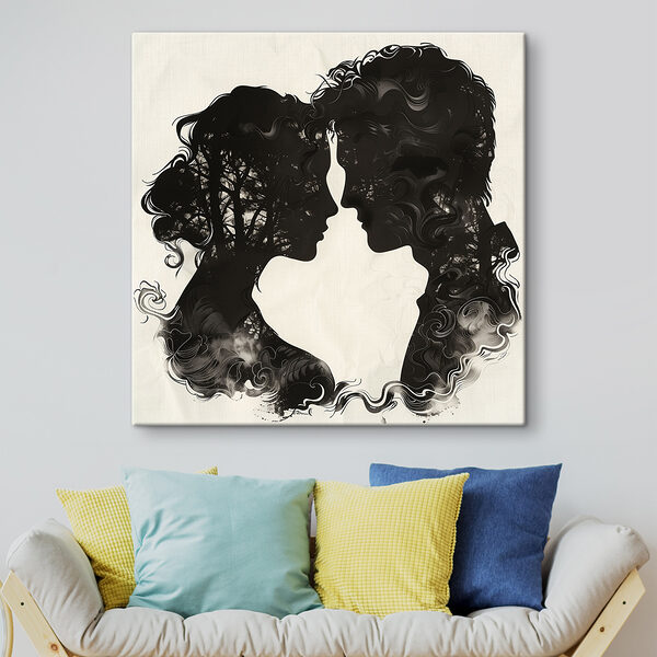 Man and woman face to face Man and woman face to face