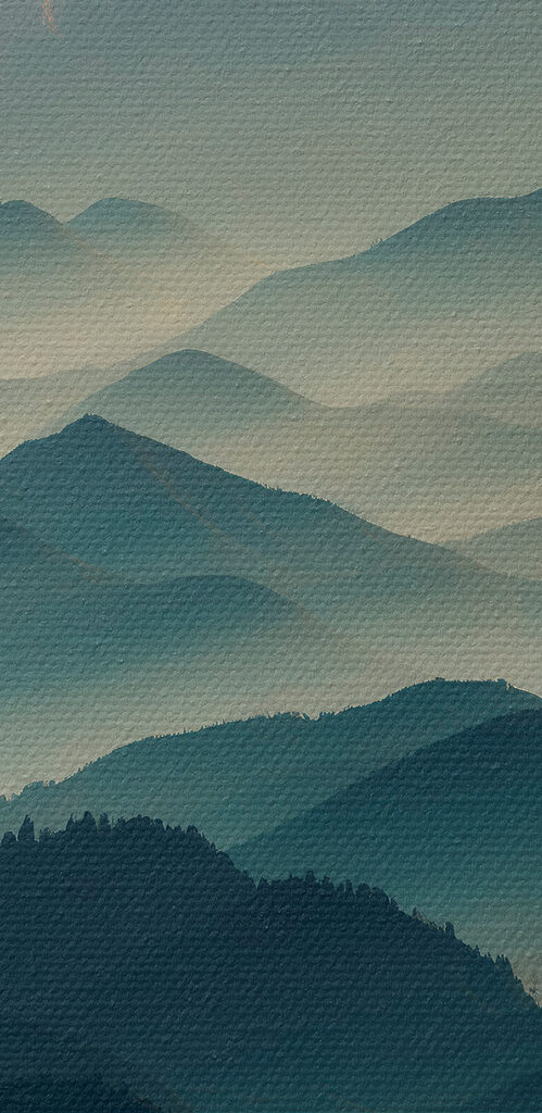 Mountain range with trees and clouds Mountain range with trees and clouds