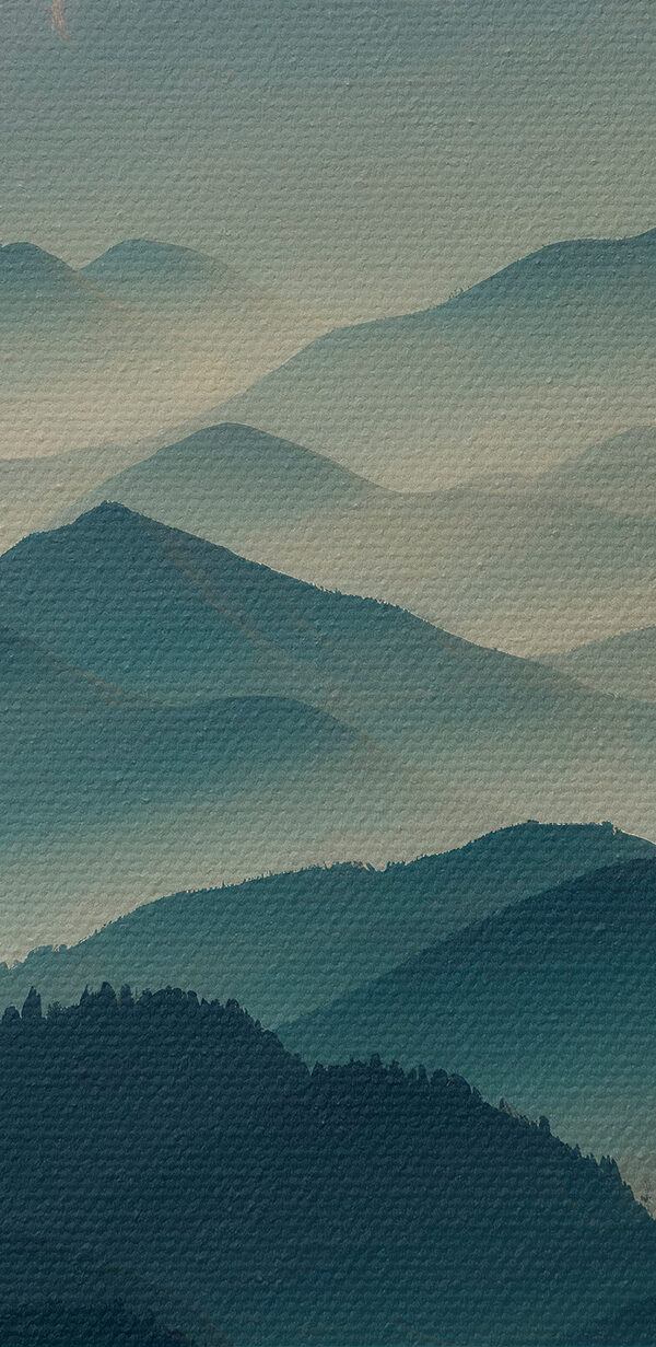 Mountain range with trees and clouds Mountain range with trees and clouds