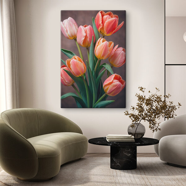 Quadri Quadri Mazzo di tulipani rosa e gialli (COD: s40854)