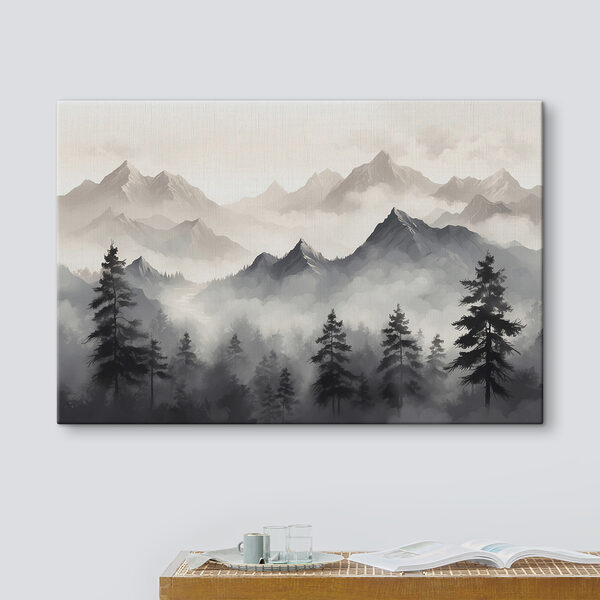 Landscape of mountains and trees Landscape of mountains and trees