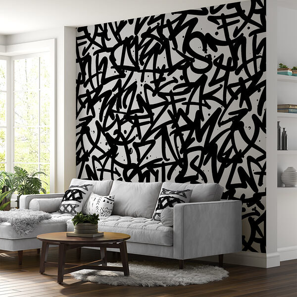 Motivo in bianco e nero con lettere Motivo in bianco e nero con lettere