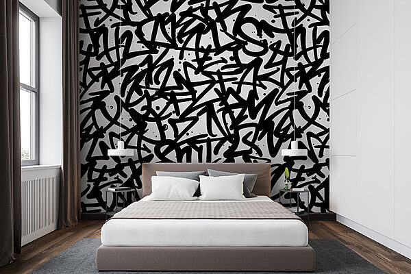 Motivo in bianco e nero con lettere Motivo in bianco e nero con lettere