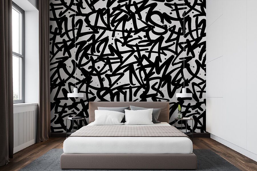 Motivo in bianco e nero con lettere Motivo in bianco e nero con lettere