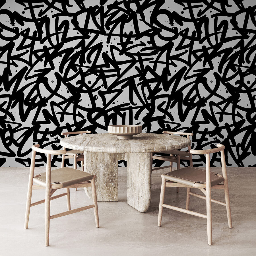 Motivo in bianco e nero con lettere Motivo in bianco e nero con lettere