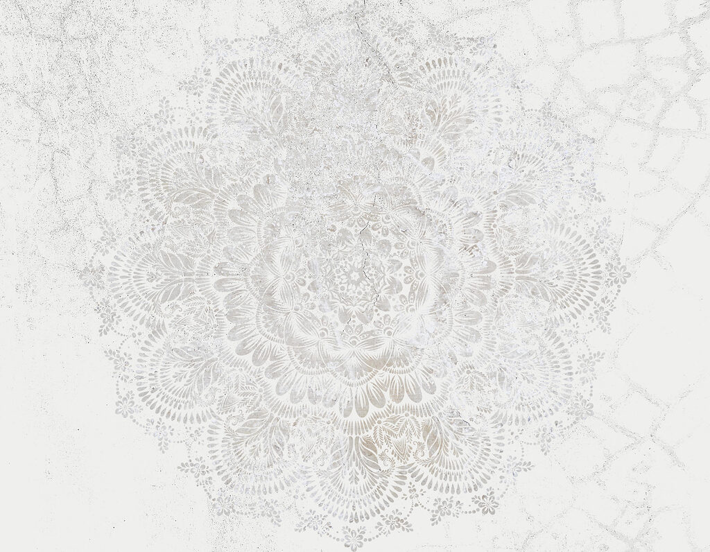 Disegno circolare bianco su una superficie bianca Disegno circolare bianco su una superficie bianca