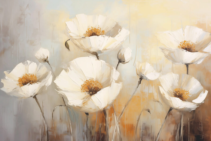 Pittura di fiori bianchi Pittura di fiori bianchi