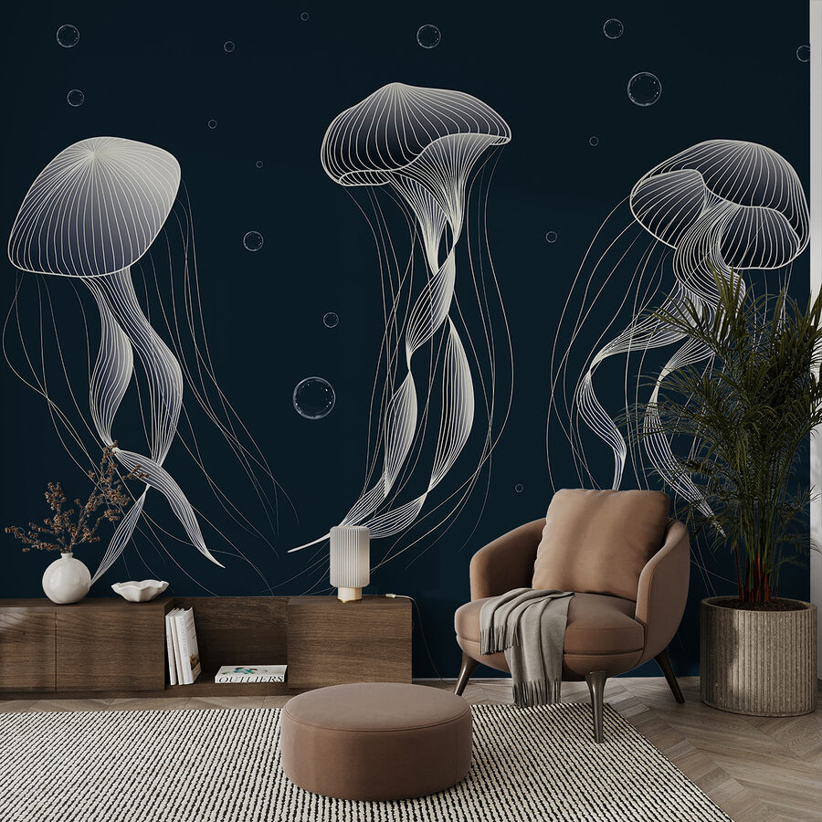 Carta da parati Gruppo di meduse in acqua - immagine 2