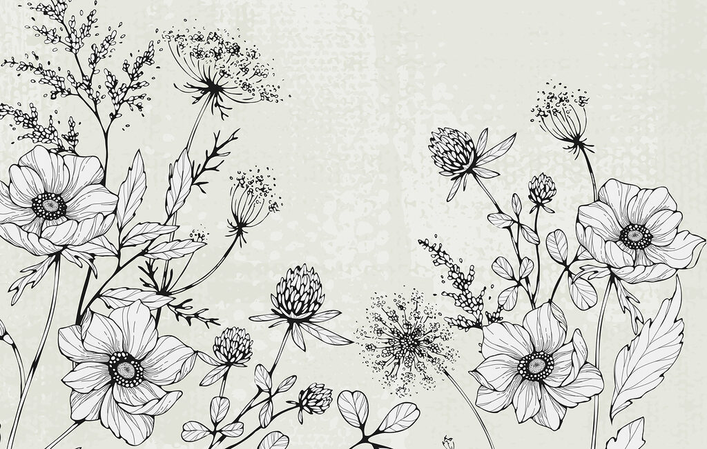 Disegno di fiori e foglie Disegno di fiori e foglie