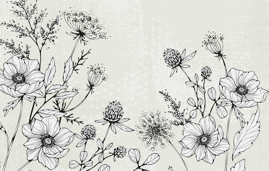 Disegno di fiori e foglie
