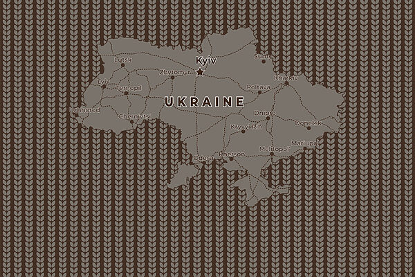 Mappa dell'Ucraina con linee e città Mappa dell'Ucraina con linee e città