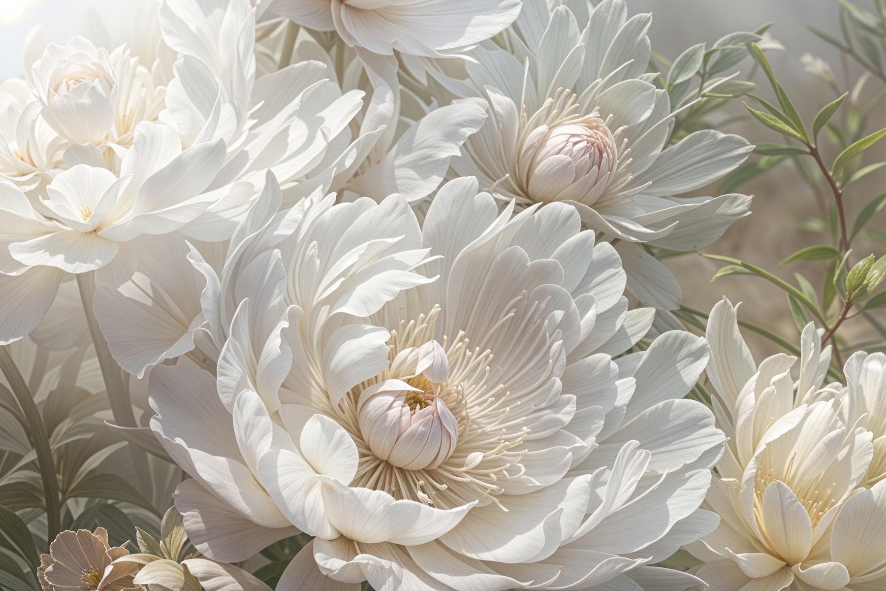 Close up of white flowers