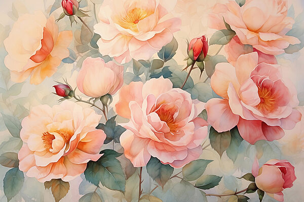 Pittura di fiori su una parete Pittura di fiori su una parete