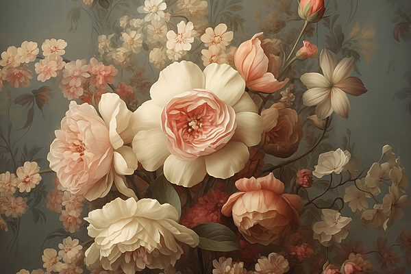 Pittura di fiori su una parete Pittura di fiori su una parete