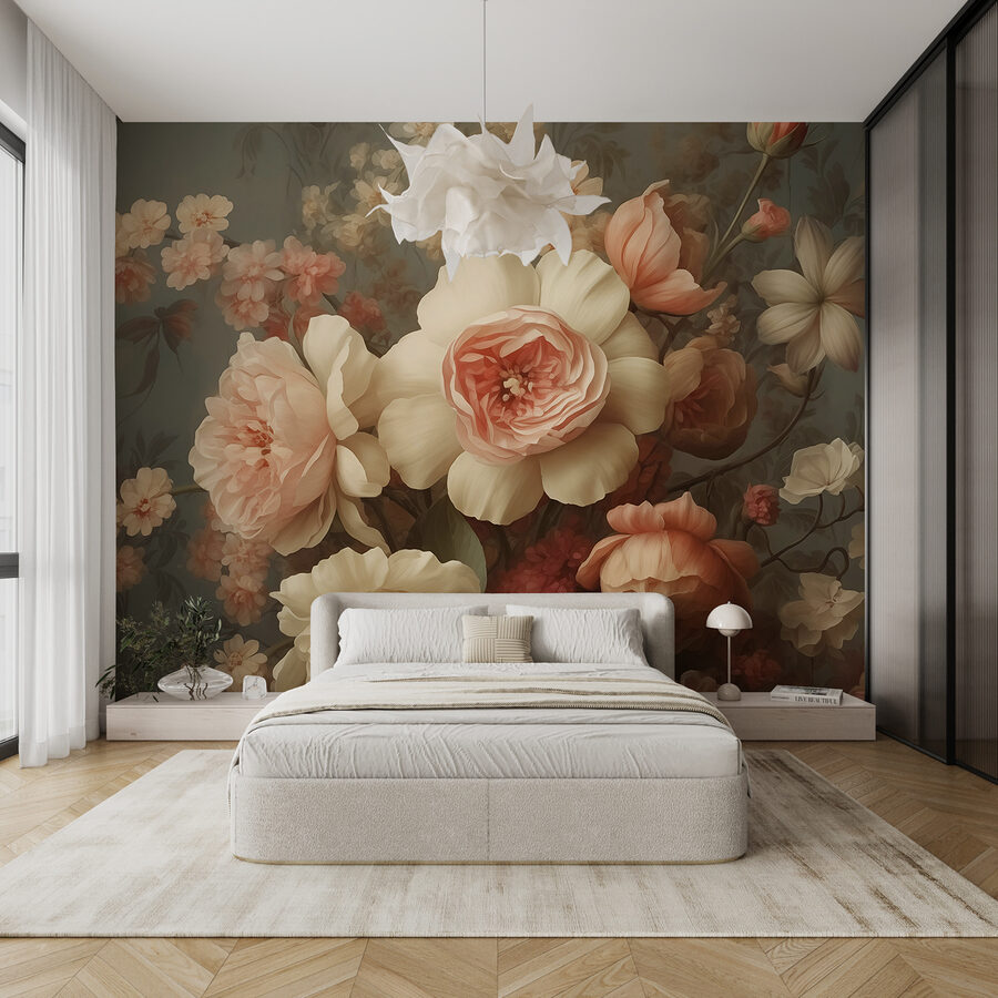 Pittura di fiori su una parete