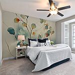 Carta da parati Pittura di una pianta con foglie