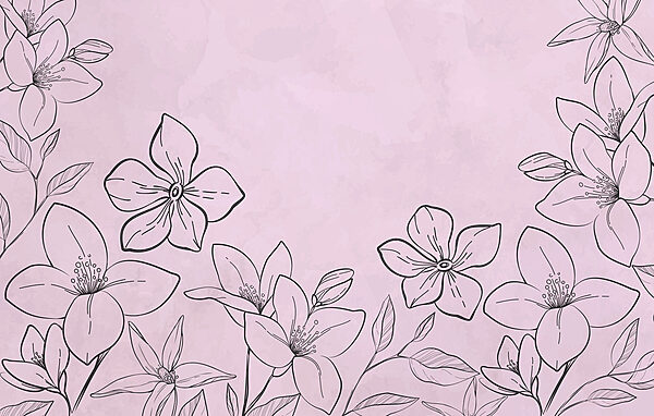 Disegno di fiori su sfondo rosa Disegno di fiori su sfondo rosa