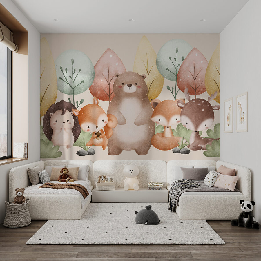 Gruppo di animali nel bosco