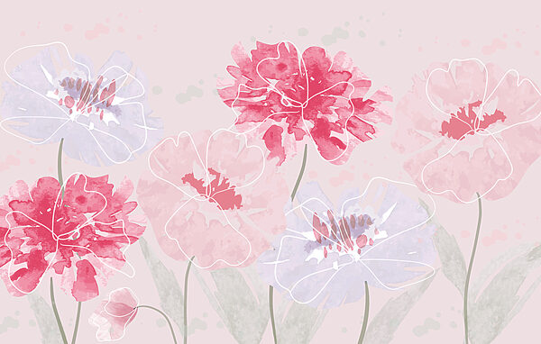 Gruppo di fiori su sfondo rosa Gruppo di fiori su sfondo rosa