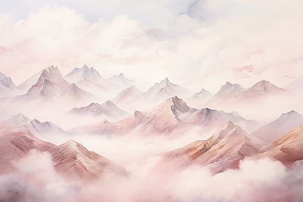 Pittura di montagne e nuvole Pittura di montagne e nuvole