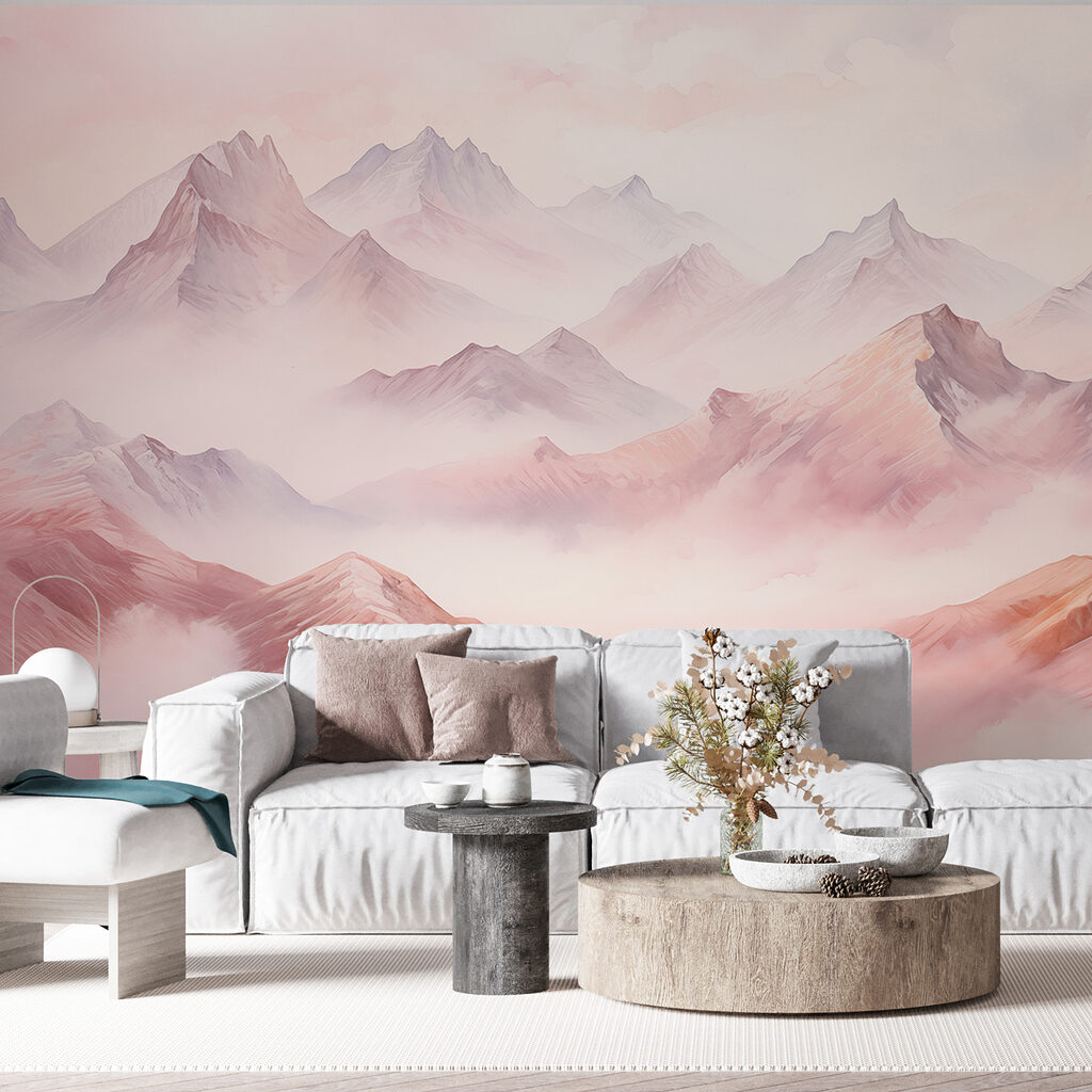 Painting of mountains and clouds Painting of mountains and clouds