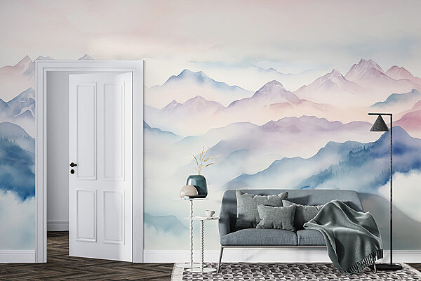 Pittura di montagne e nuvole Pittura di montagne e nuvole