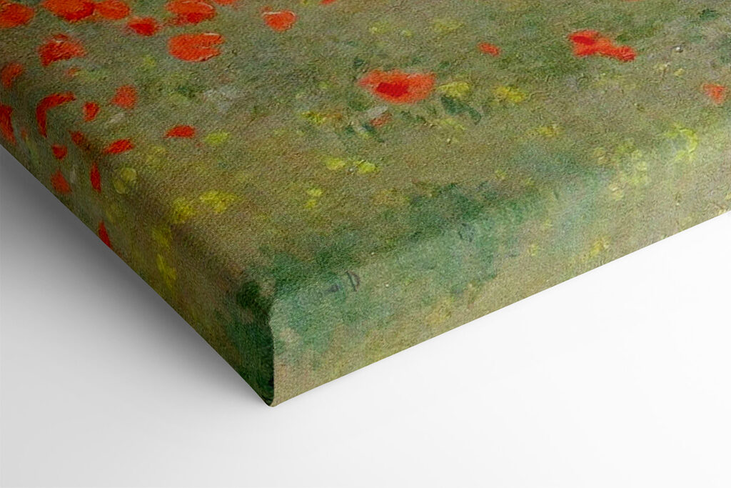 Painting of people walking in a field of flowers Painting of people walking in a field of flowers