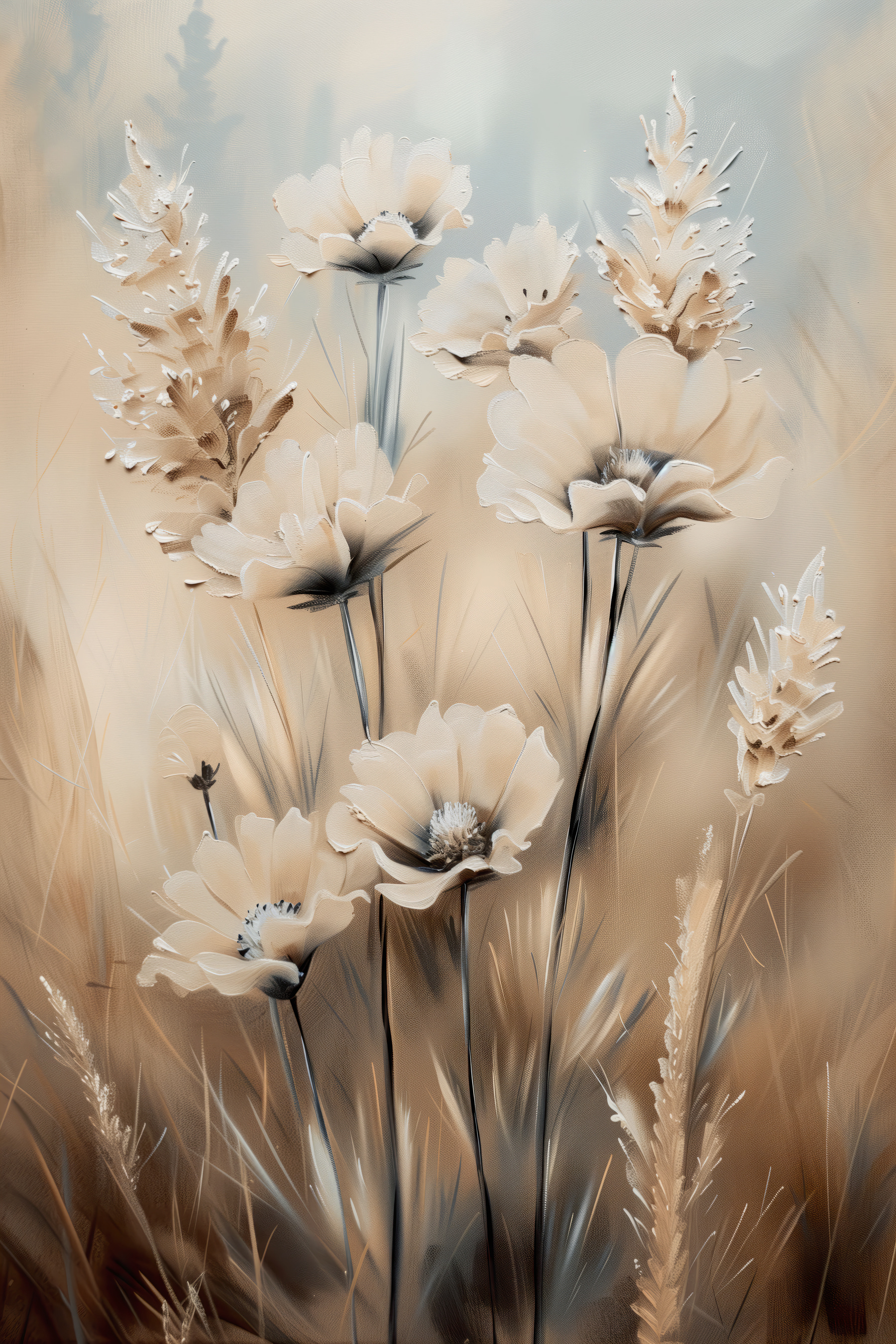 Painting of flowers and grass Painting of flowers and grass