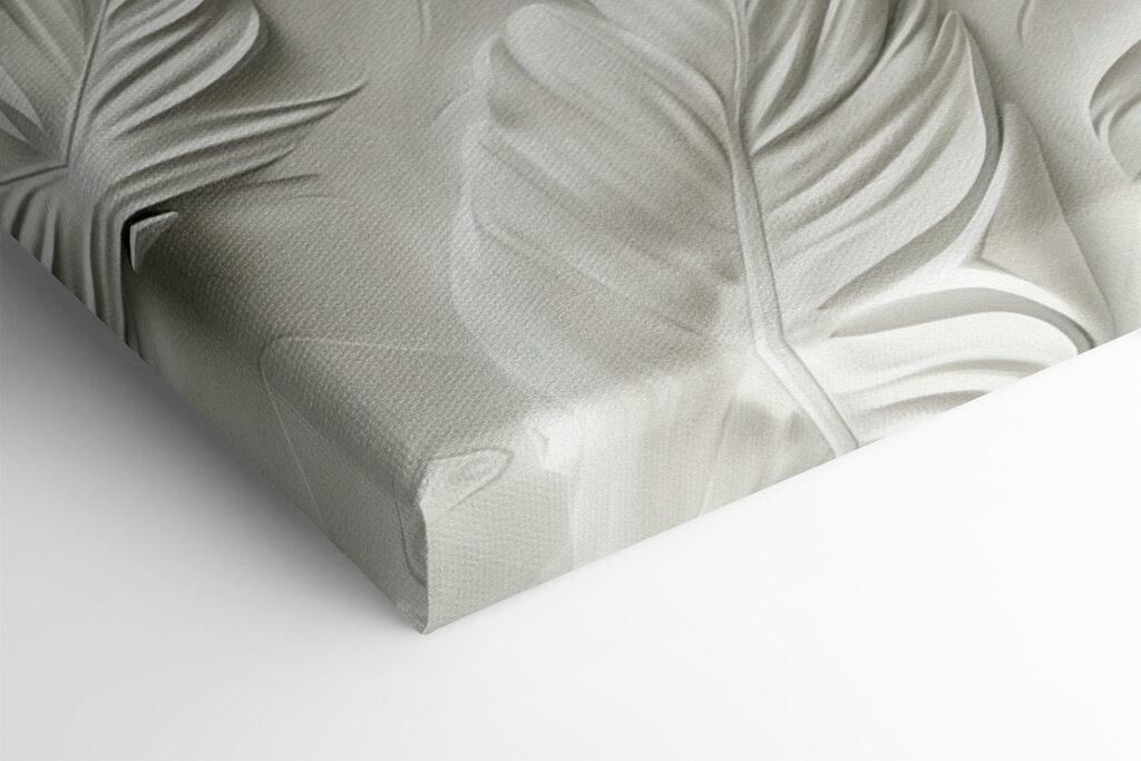 White feather carving on a wall White feather carving on a wall