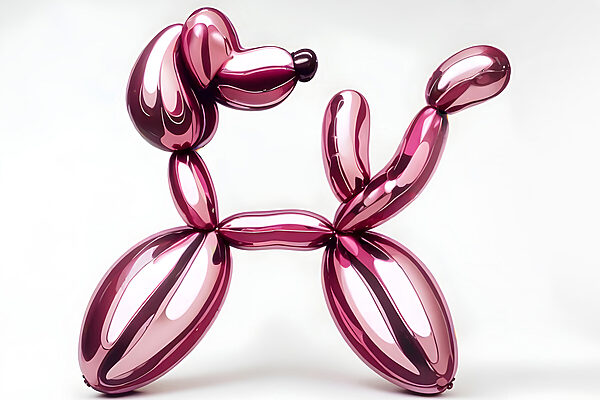 Balloon dog made of pink balloons Balloon dog made of pink balloons