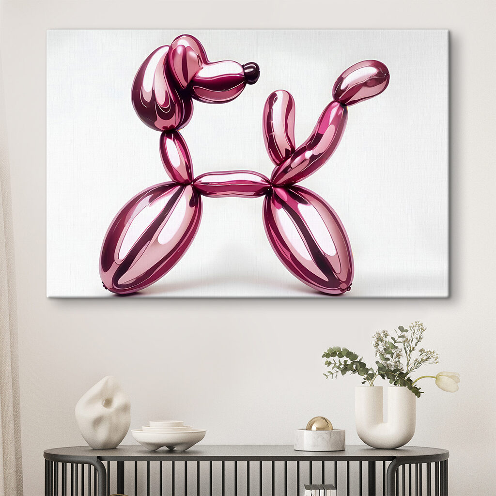 Balloon dog made of pink balloons Balloon dog made of pink balloons