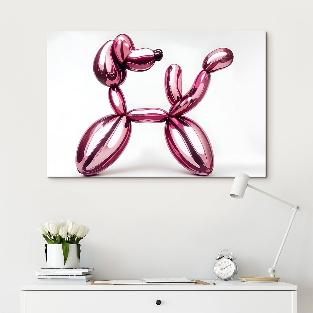Balloon dog made of pink balloons Balloon dog made of pink balloons