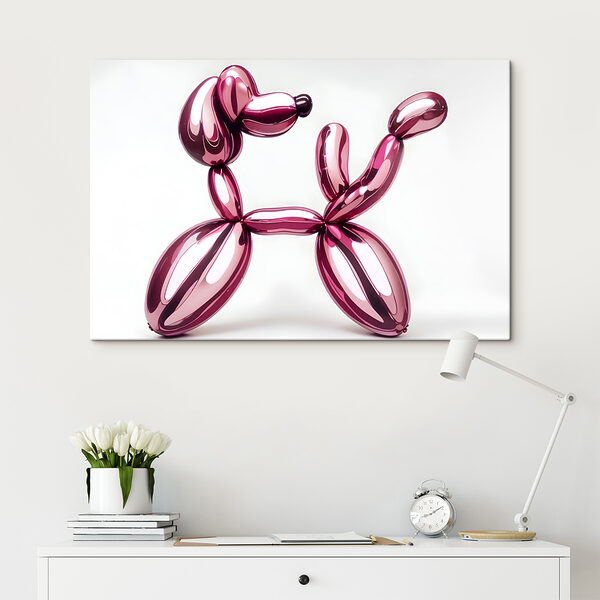 Balloon dog made of pink balloons Balloon dog made of pink balloons