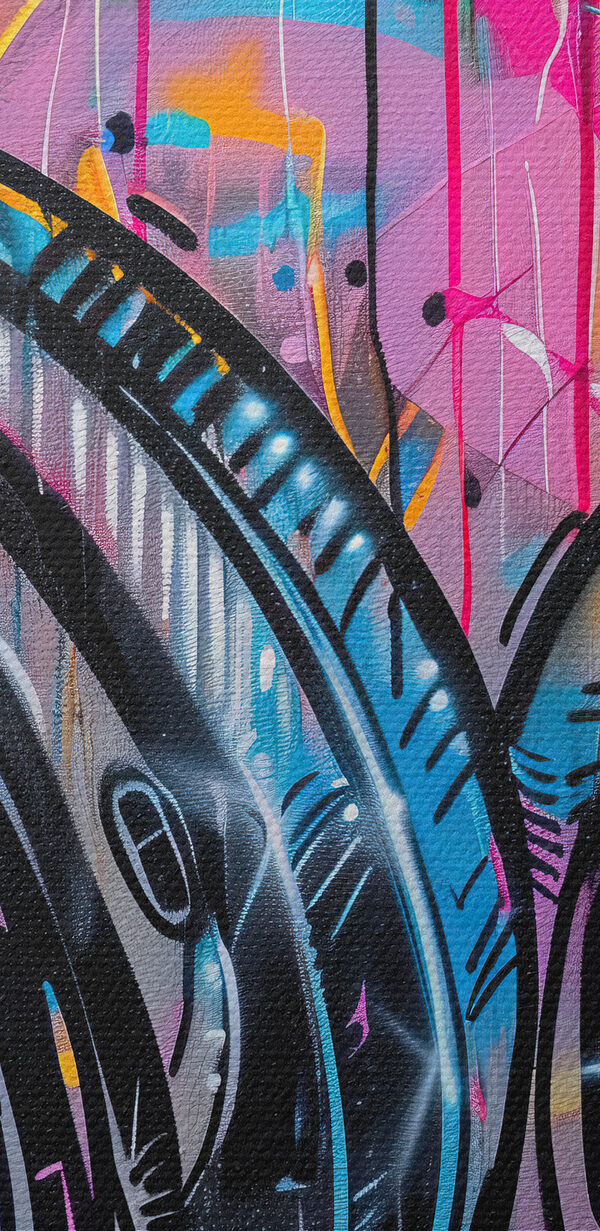 Graffiti of headphones on a wall Graffiti of headphones on a wall