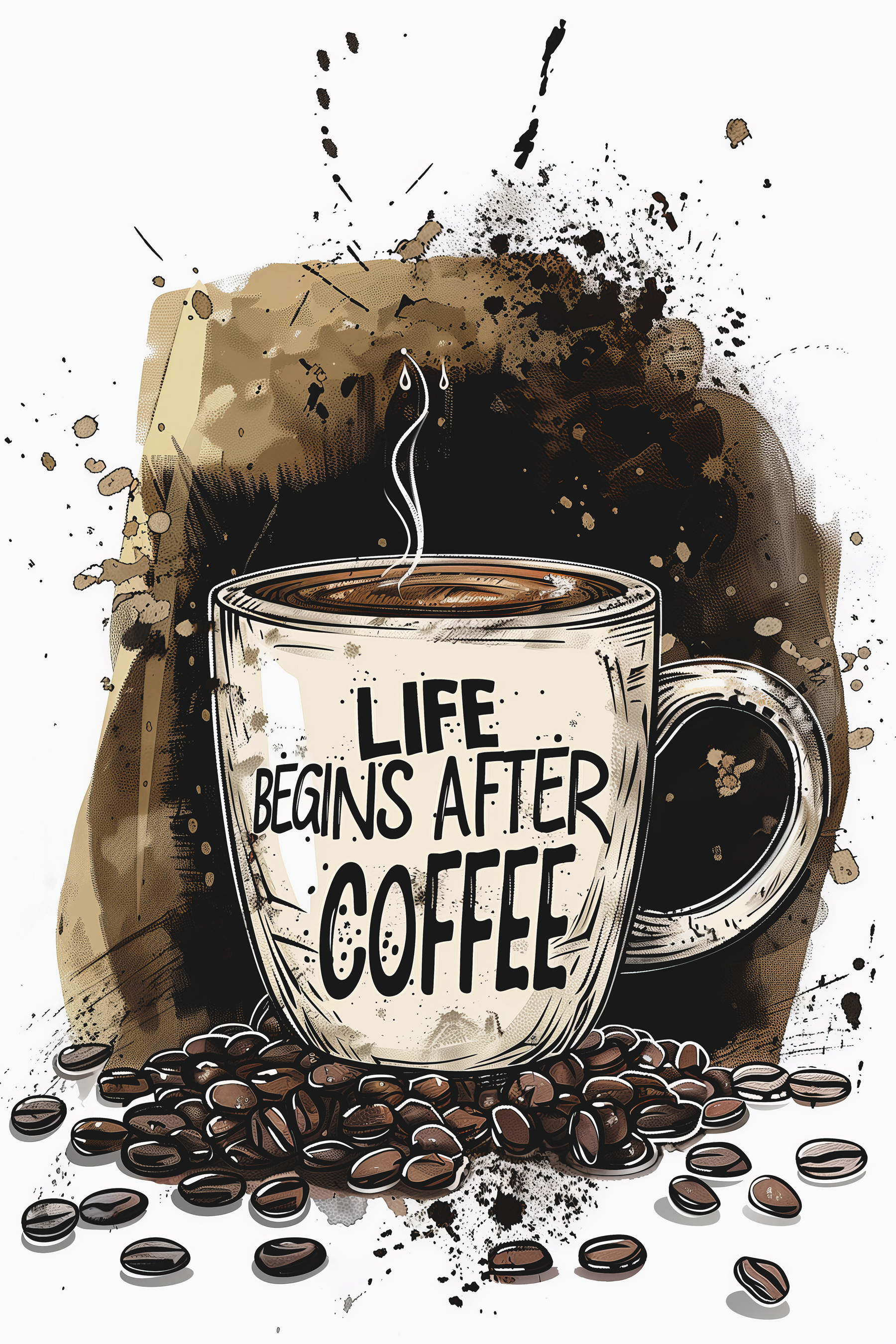 Coffee mug with a steamy liquid in it Coffee mug with a steamy liquid in it