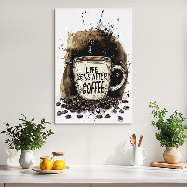 Quadri Quadri Tazza da caffè con un liquido fumante all'interno (COD: s39445)