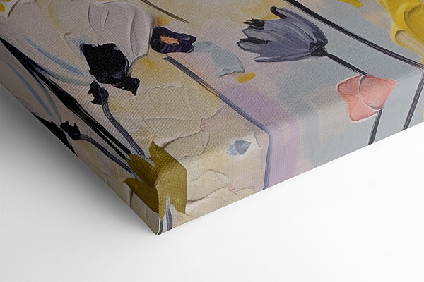 Painting of flowers on a white surface Painting of flowers on a white surface