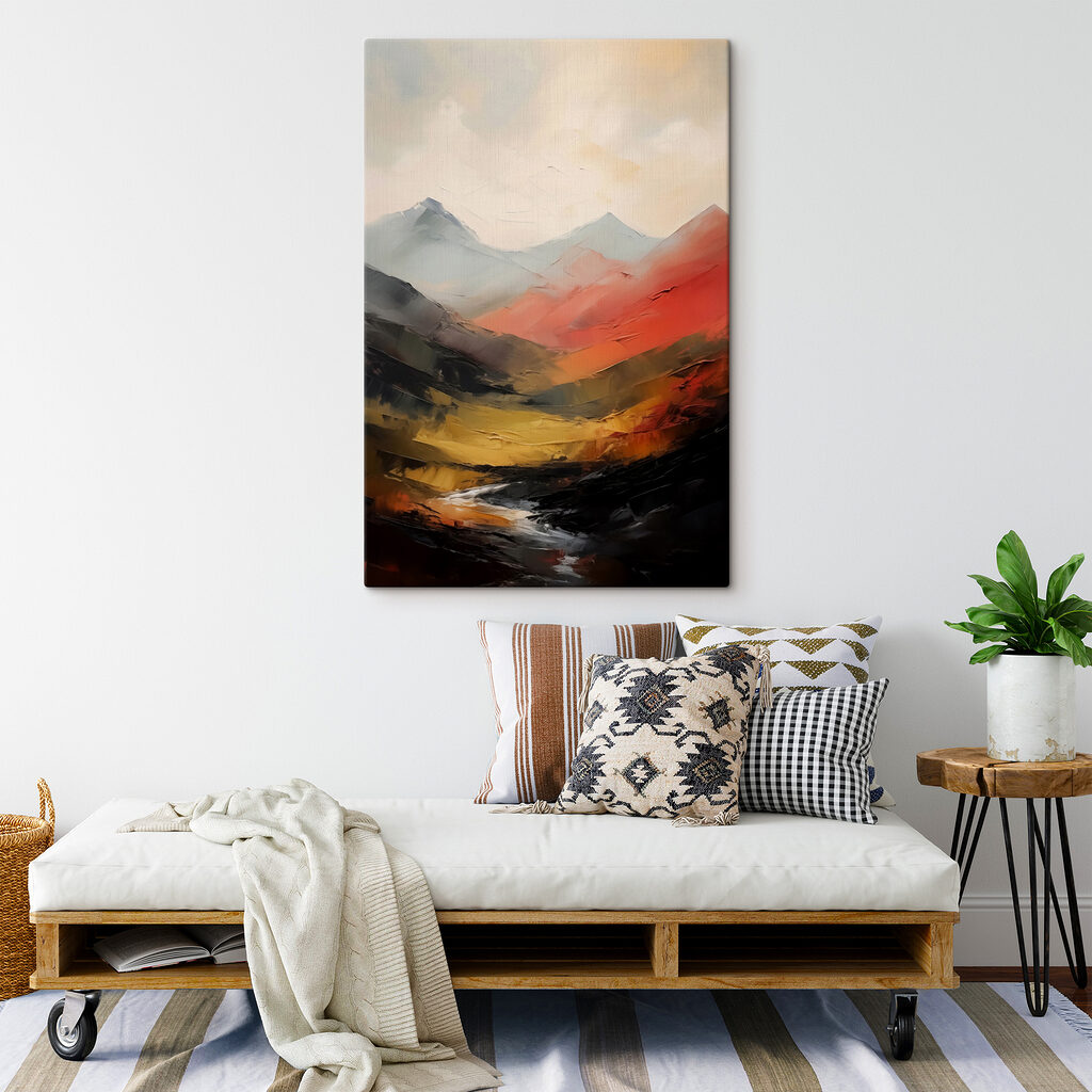 Painting of mountains in different colors Painting of mountains in different colors