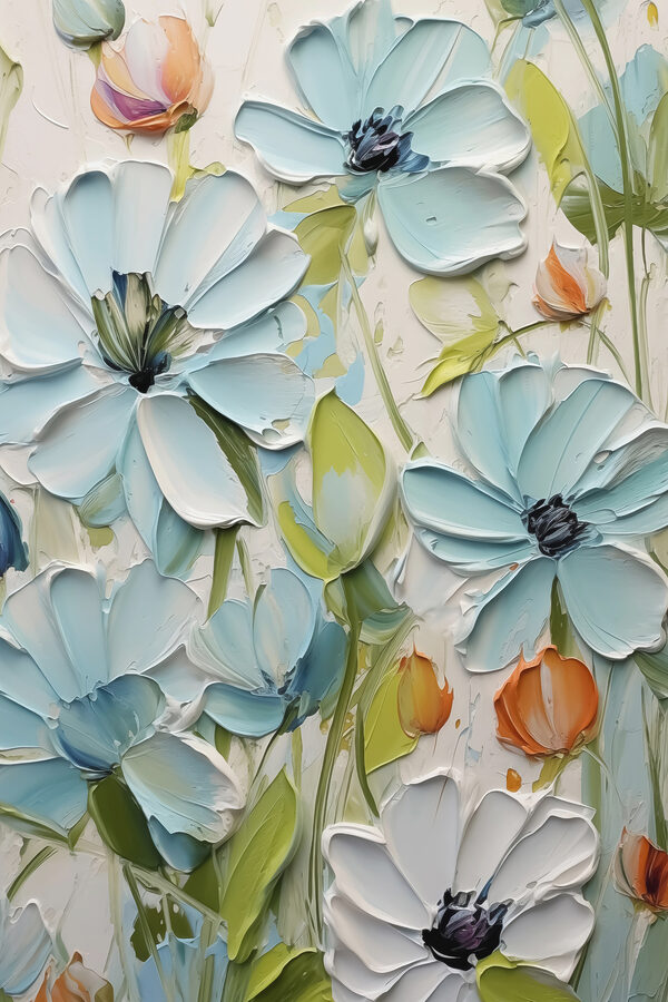 Painting of flowers on a wall Painting of flowers on a wall