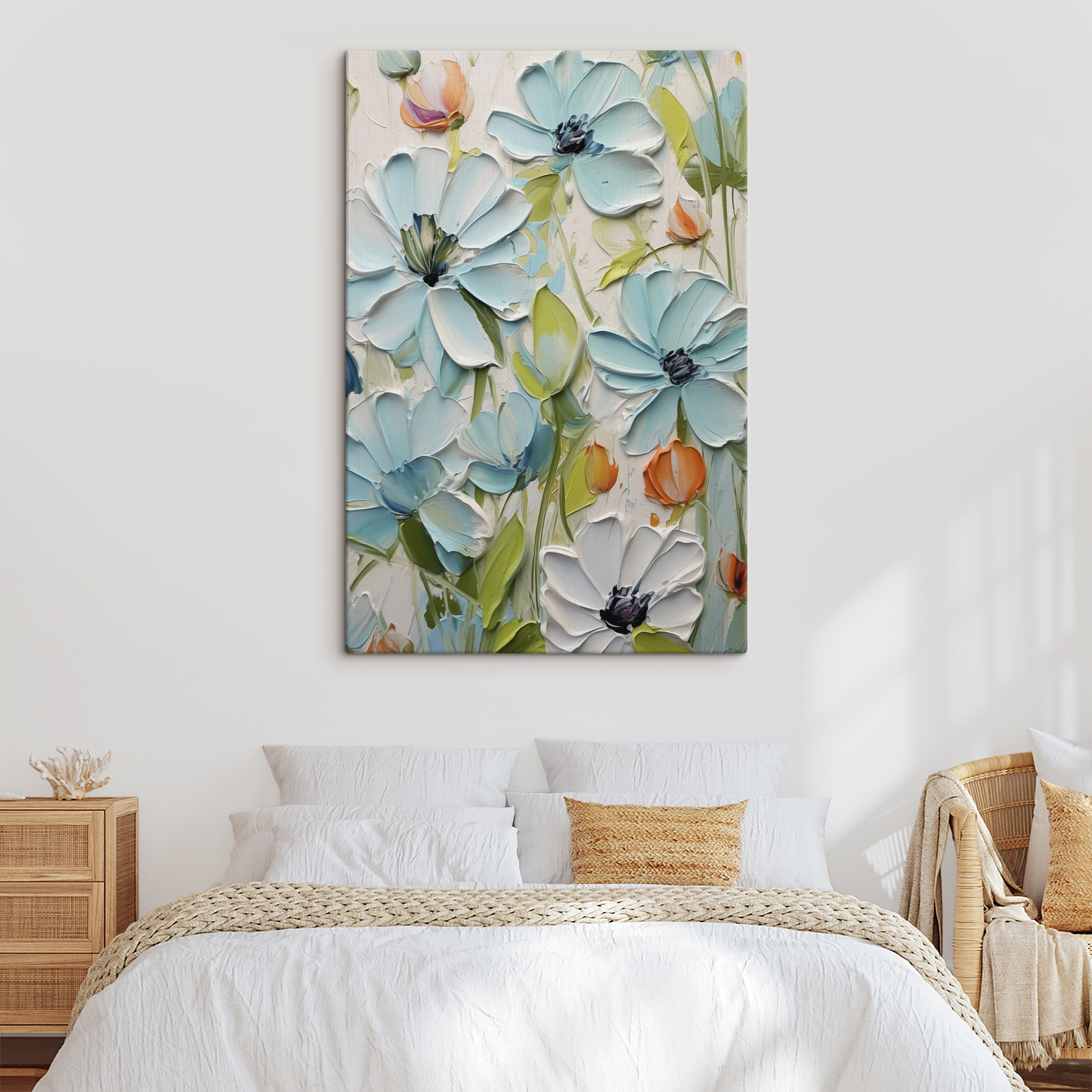 Painting of flowers on a wall Painting of flowers on a wall