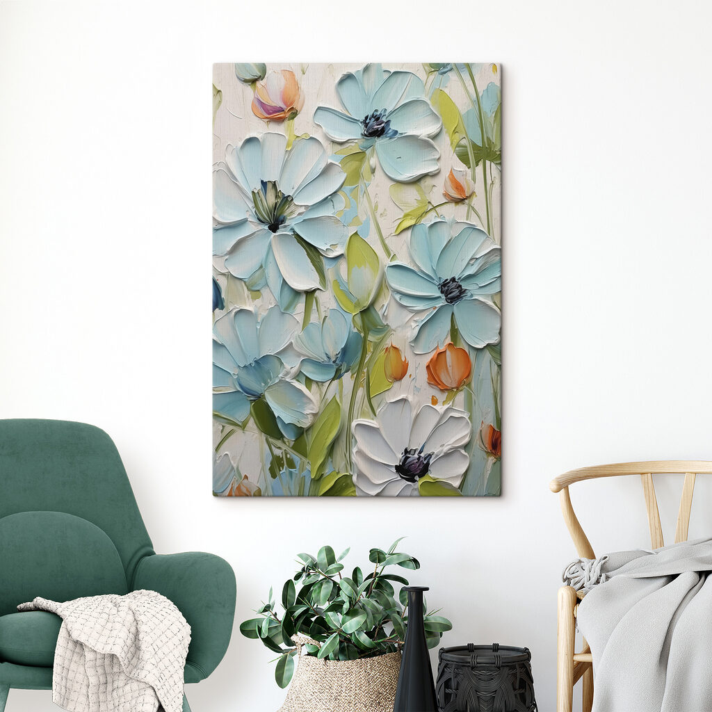 Painting of flowers on a wall Painting of flowers on a wall