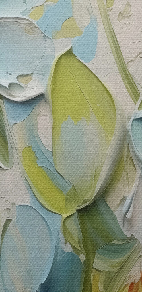 Painting of flowers on a wall Painting of flowers on a wall