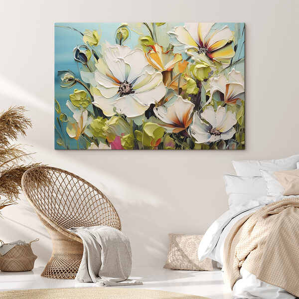 Quadri Dipinto di fiori su sfondo blu (COD: s40496) Quadri Quadri Dipinto di fiori su sfondo blu (COD: s40496)